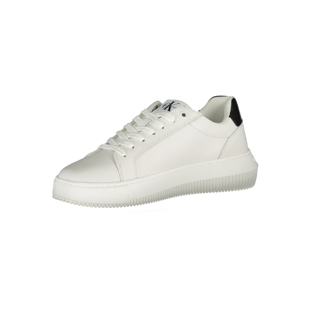 Calvin Klein – Eco-Chic – Weiße Sneakers mit Kontrastdetails