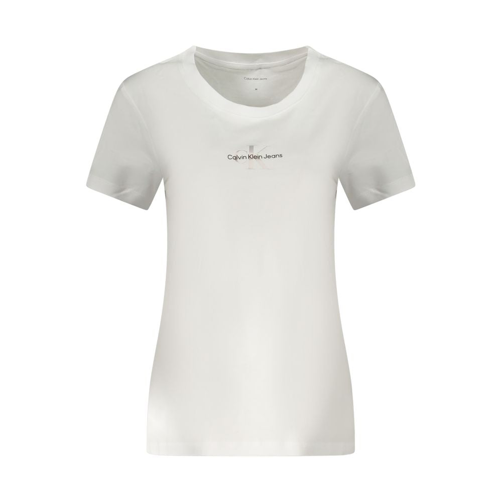 Calvin Klein – Weißes Baumwoll-T-Shirt für Damen