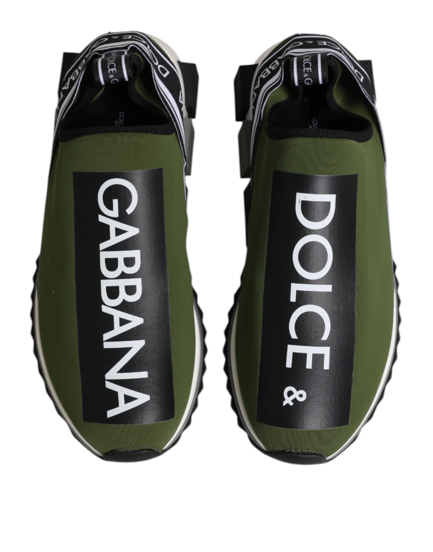 Dolce & Gabbana Grün Schwarz Slip On Sorrento Sneakers Schuhe