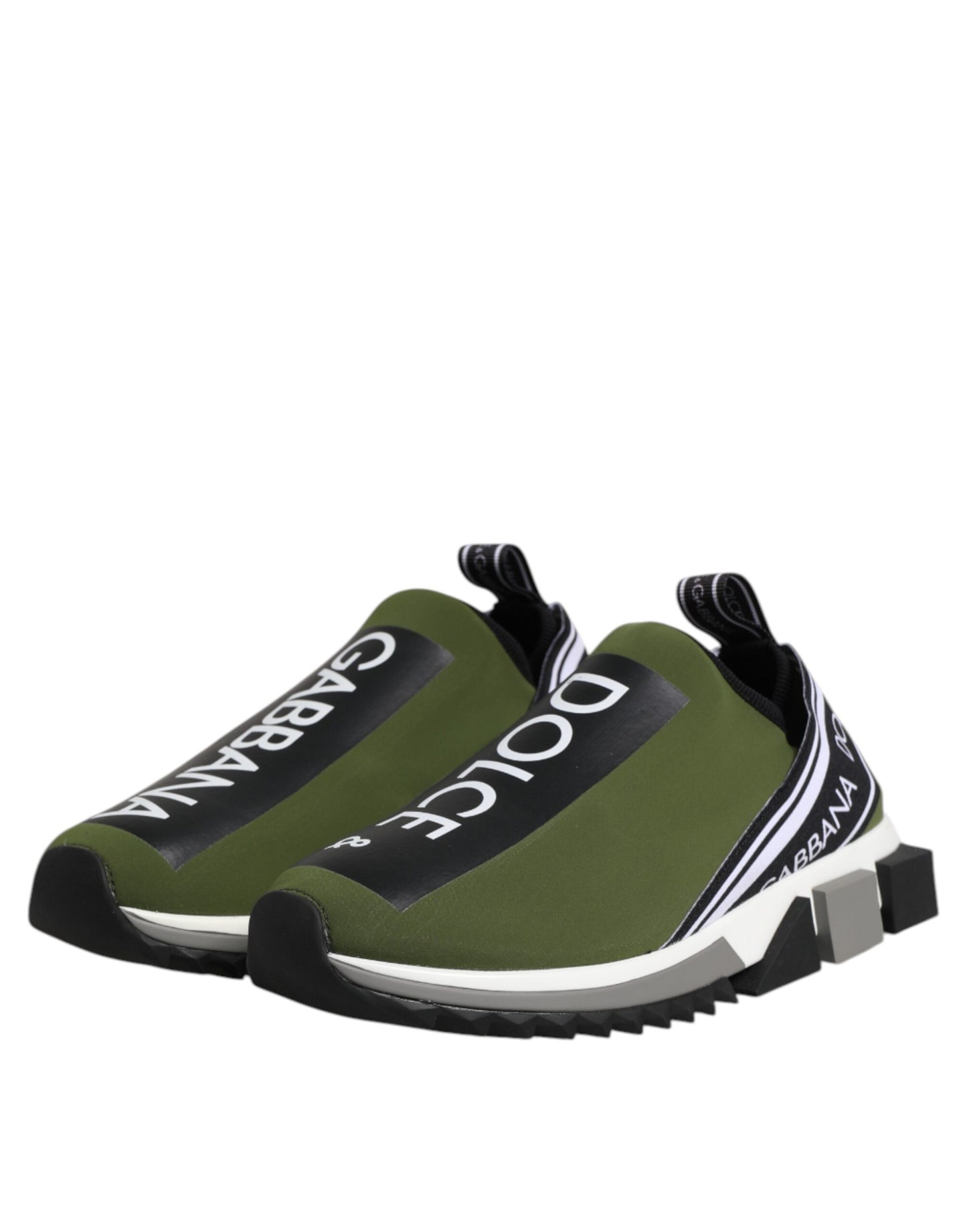 Dolce & Gabbana Grün Schwarz Slip On Sorrento Sneakers Schuhe