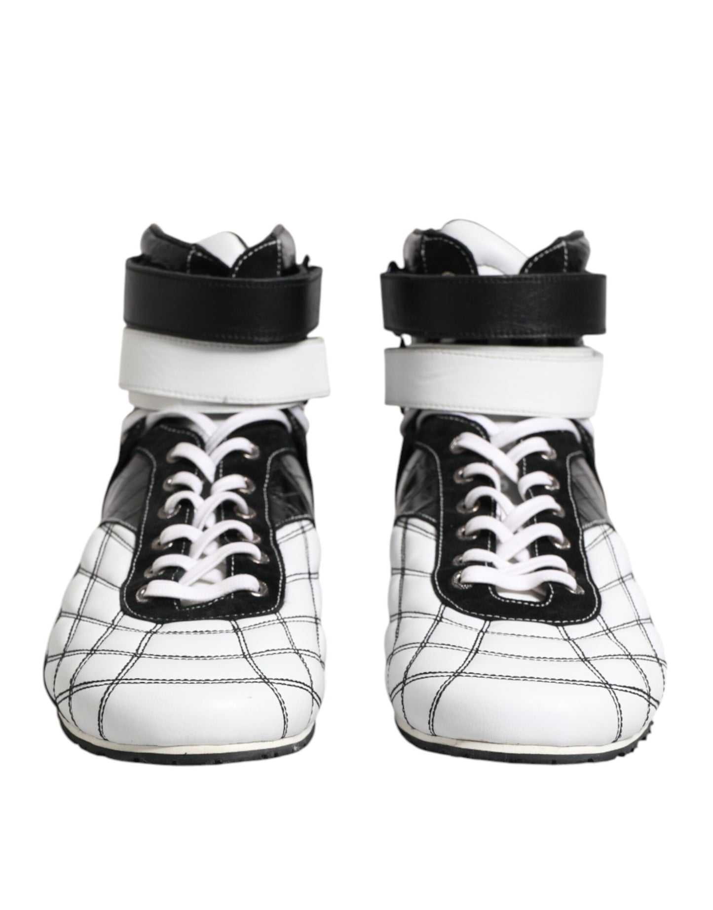 Dolce & Gabbana Schwarz-Weiß-Leder-High-Top-Sneakers