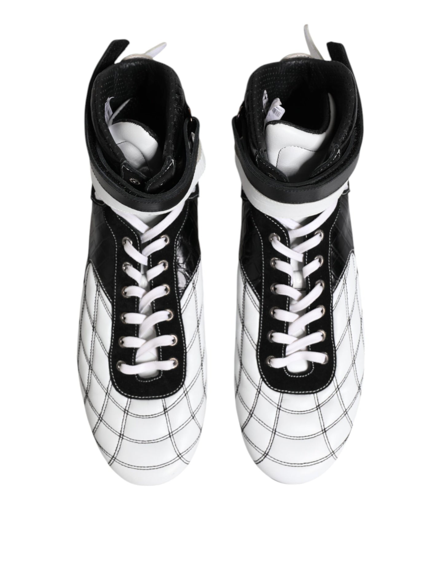 Dolce & Gabbana Schwarz-Weiß-Leder-High-Top-Sneakers