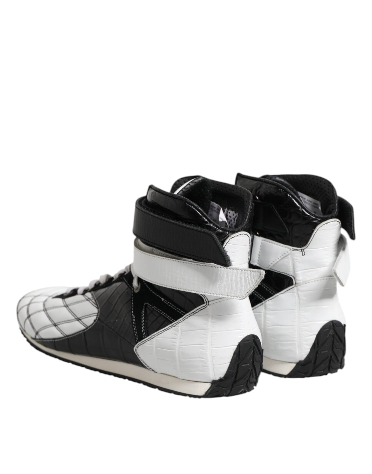 Dolce & Gabbana Schwarz-Weiß-Leder-High-Top-Sneakers