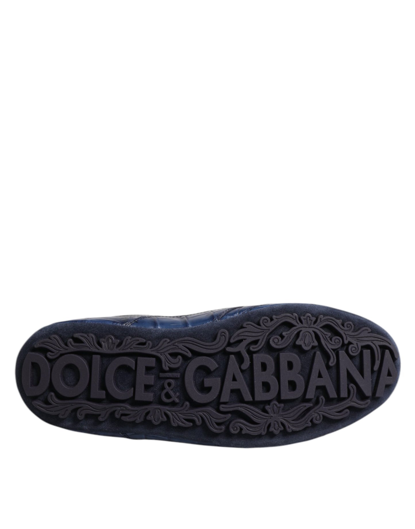 Dolce & Gabbana Dunkelblaue Leder Low Top Herren Sneakers Schuhe