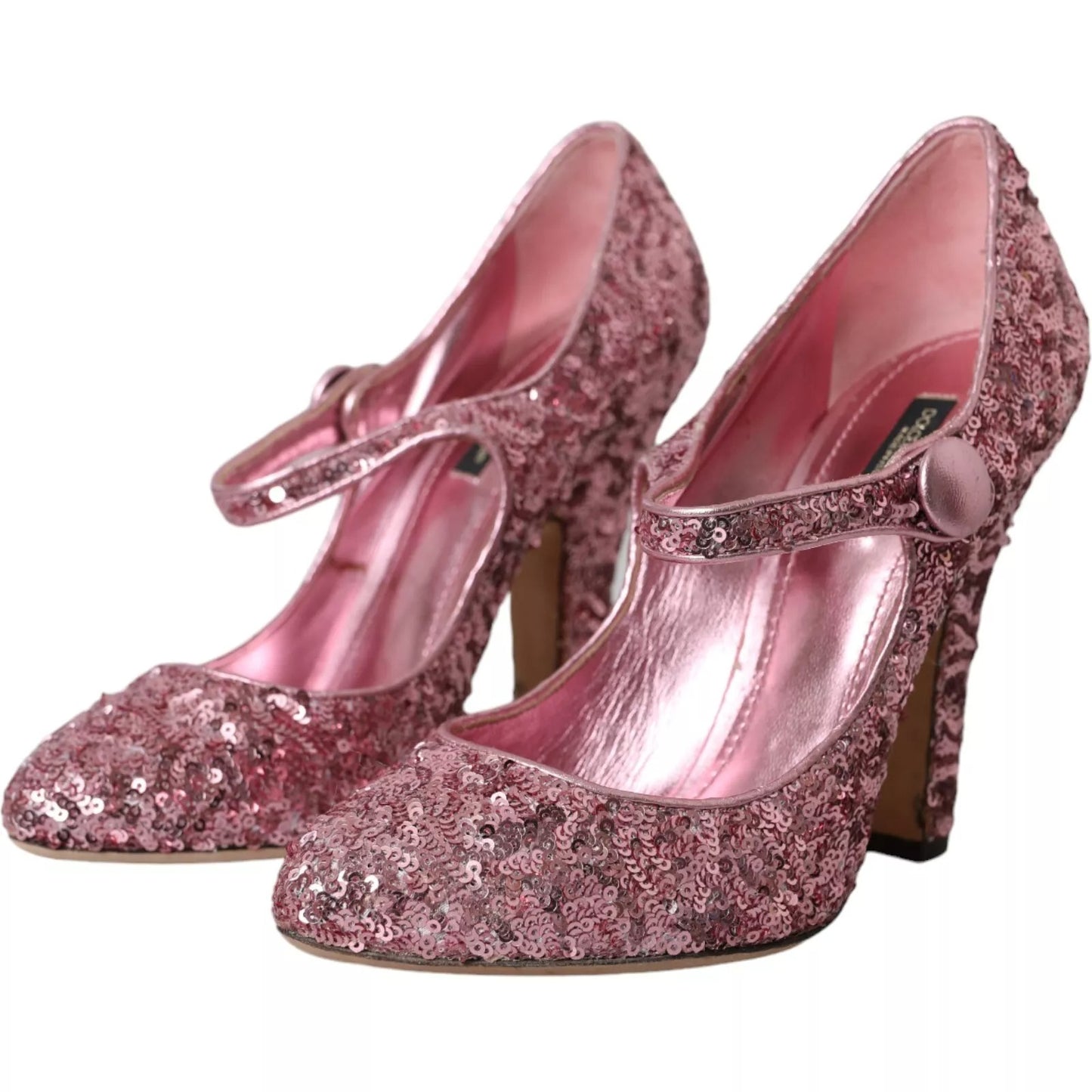 Dolce & Gabbana Pink Pailletten Mary Jane Pumps High Heels Schuhe