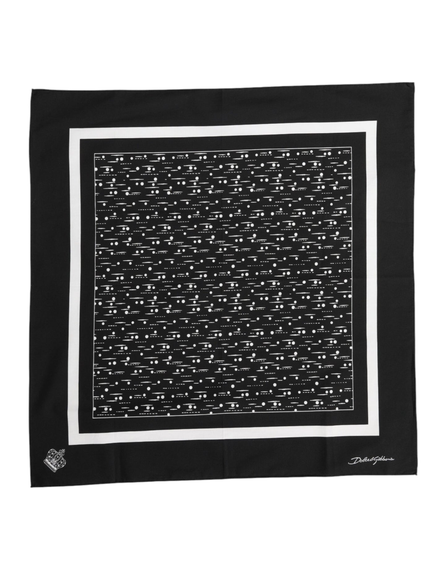 Dolce & Gabbana – Schwarz-weiß bedruckter quadratischer Foulardschal