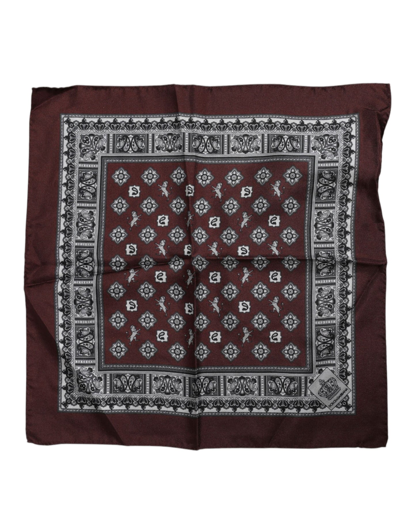 Dolce & Gabbana Bordeaux Bandana Seidentuch Quadratisch