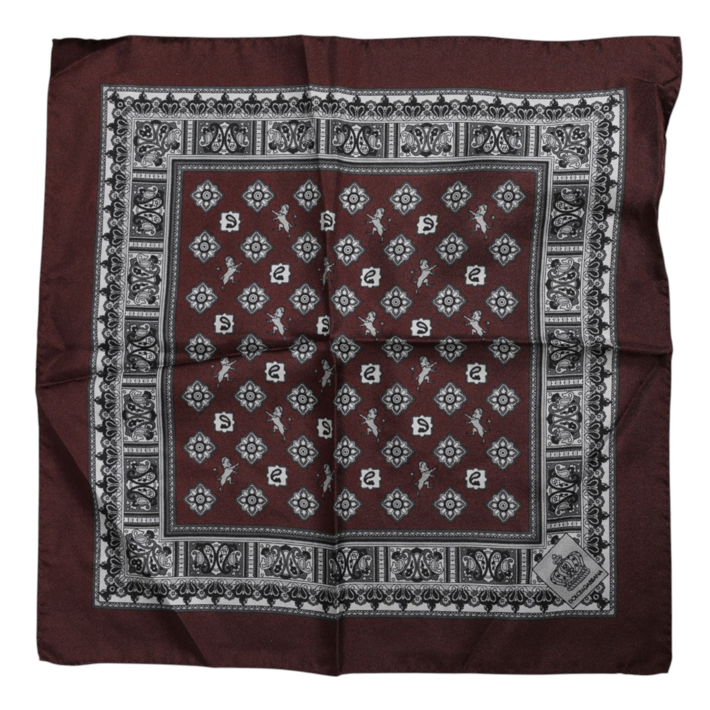 Dolce & Gabbana Bordeaux Bandana Seidentuch Quadratisch