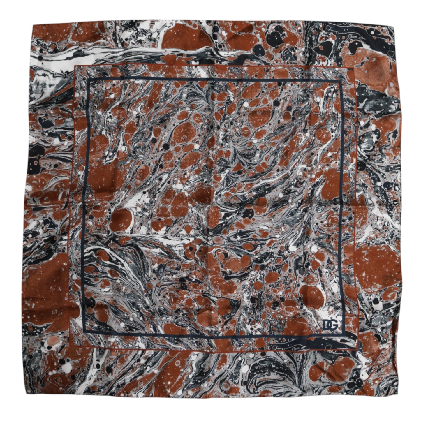 Dolce & Gabbana – Quadratischer Foulard aus mehrfarbiger Marmorseide