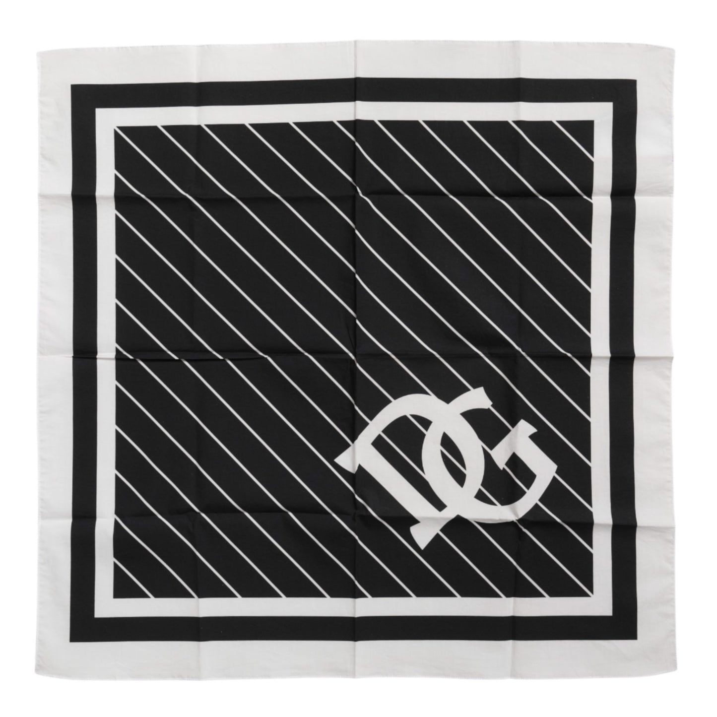 Dolce & Gabbana Schwarz-Weiß DG Logo Square Herren Foulard Schal