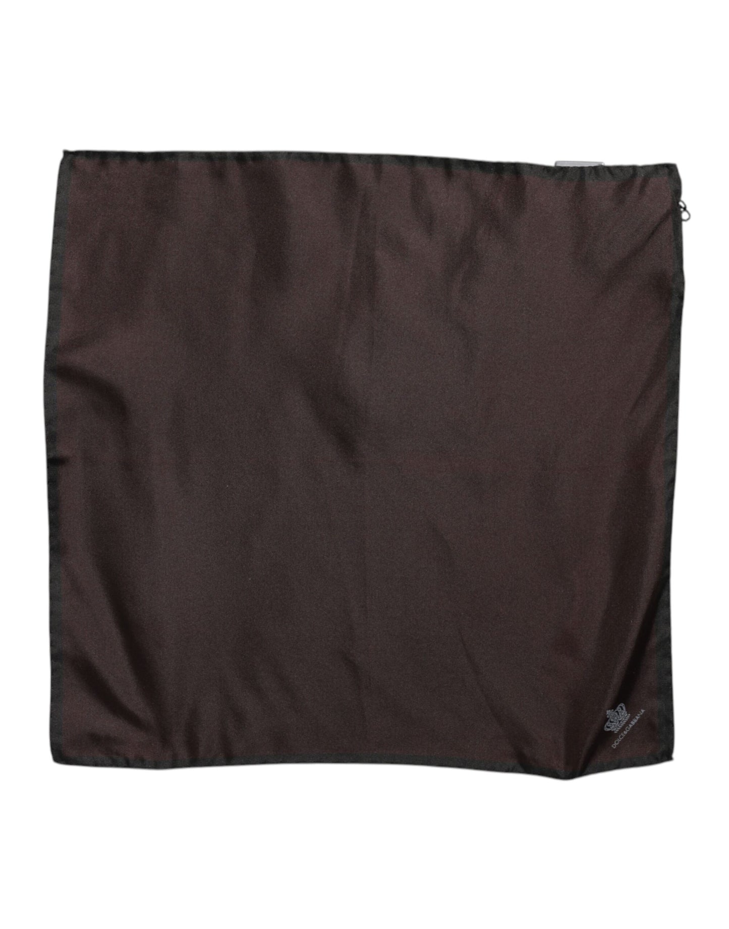 Dolce & Gabbana Brauner quadratischer Foulard aus Seide mit DG Crown-Motiv für Herren