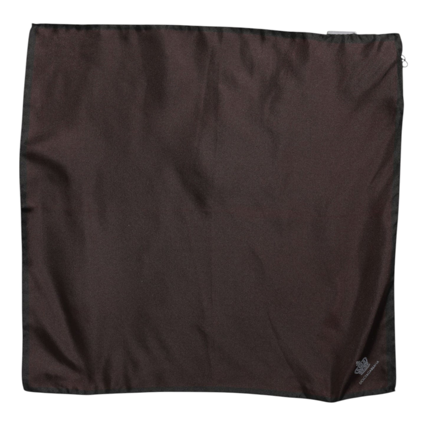 Dolce & Gabbana Brauner quadratischer Foulard aus Seide mit DG Crown-Motiv für Herren