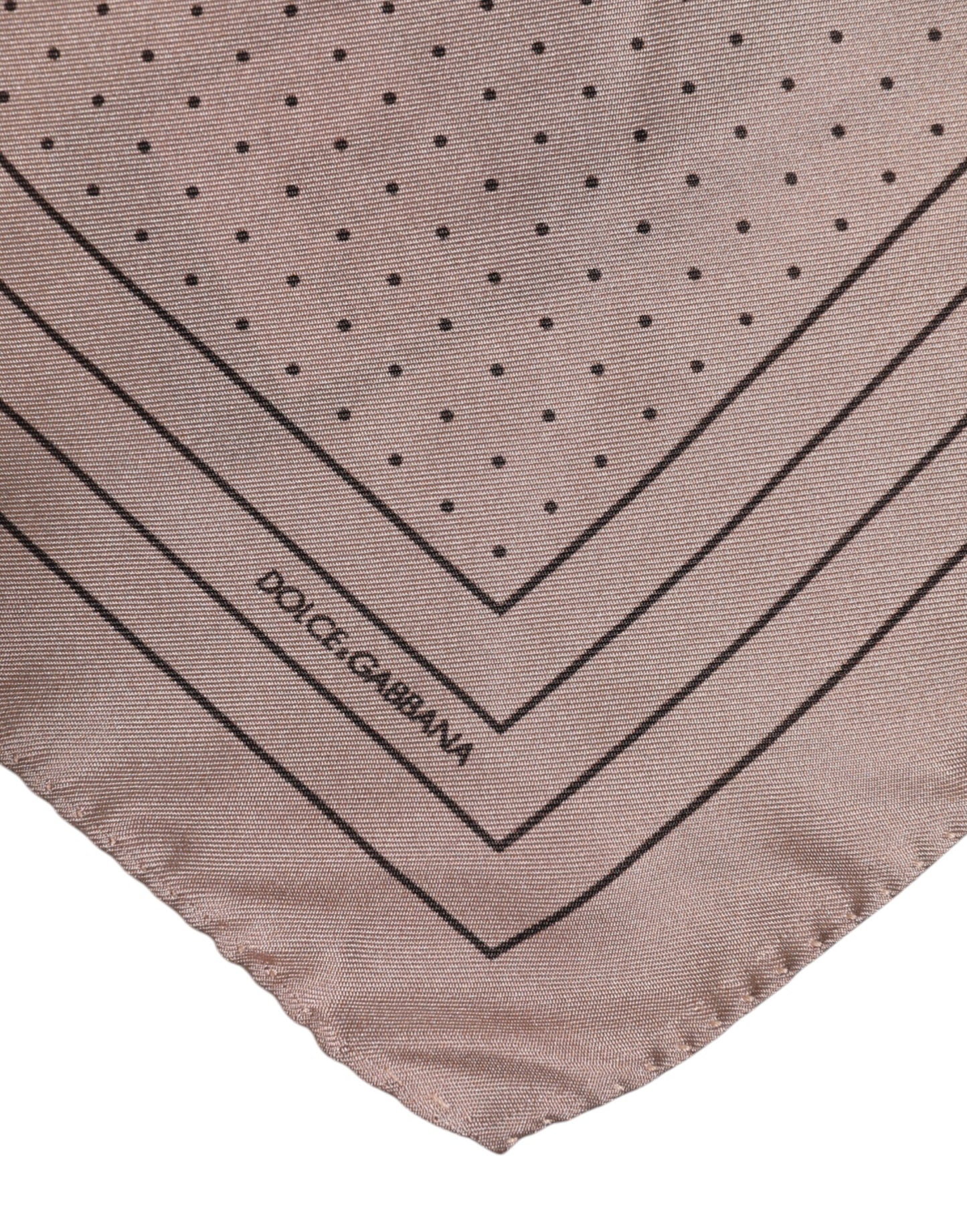 Dolce & Gabbana Beige gepunkteter quadratischer Seidenschal für Herren