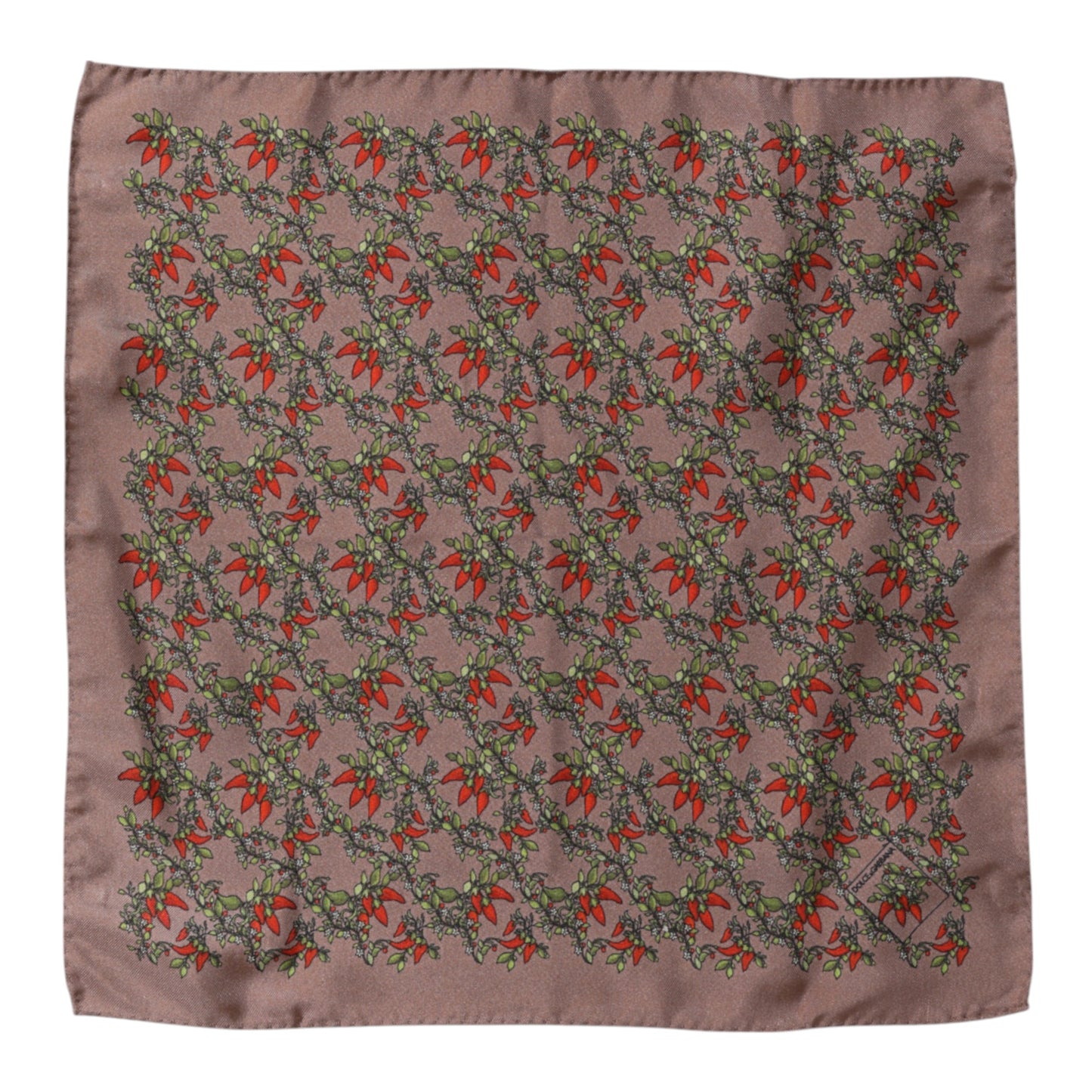Dolce & Gabbana Brauner Chilis Silk Square Herren Foulardschal