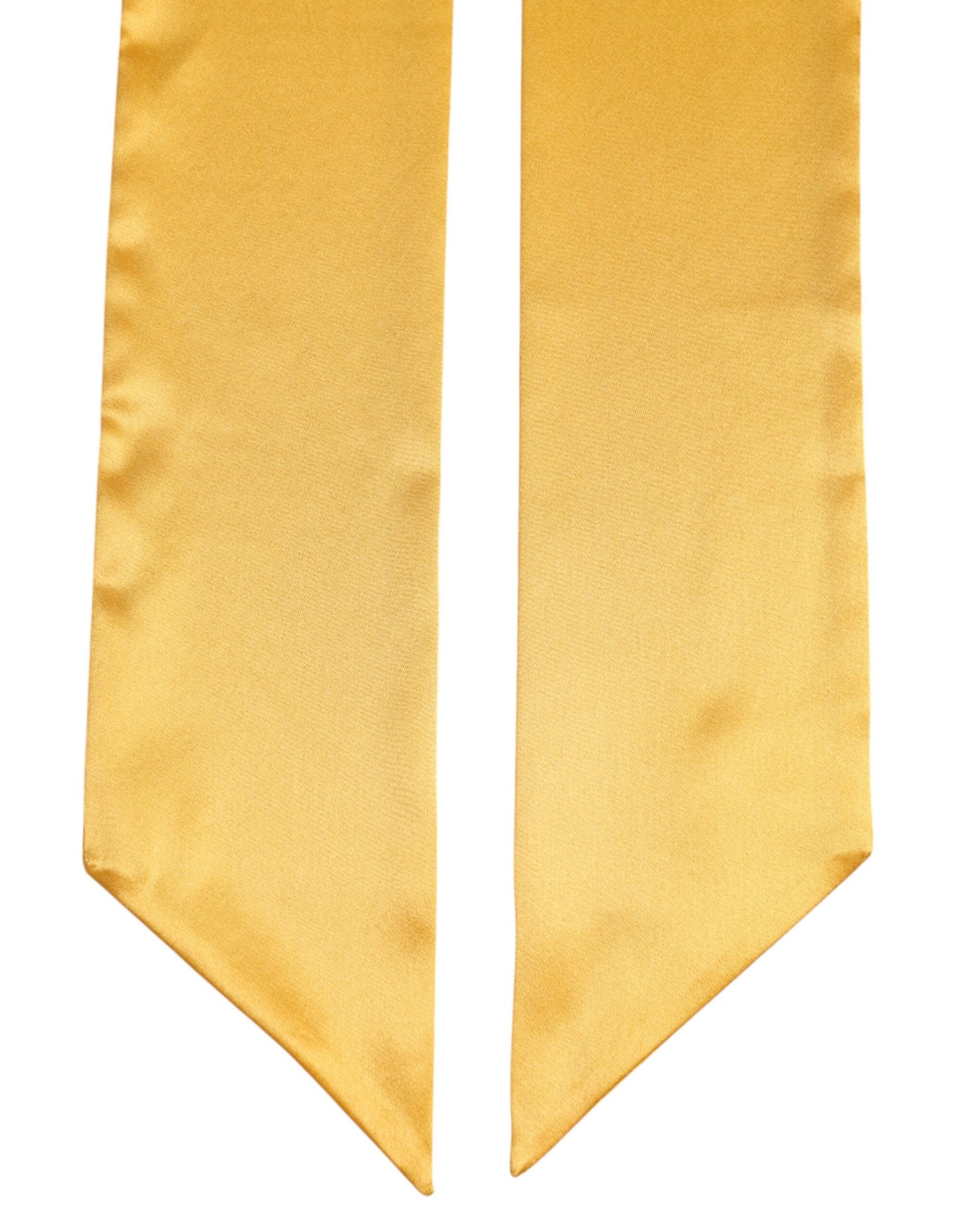 Dolce & Gabbana – Schmaler Foulard-Wickelschal aus gelber Satinseide