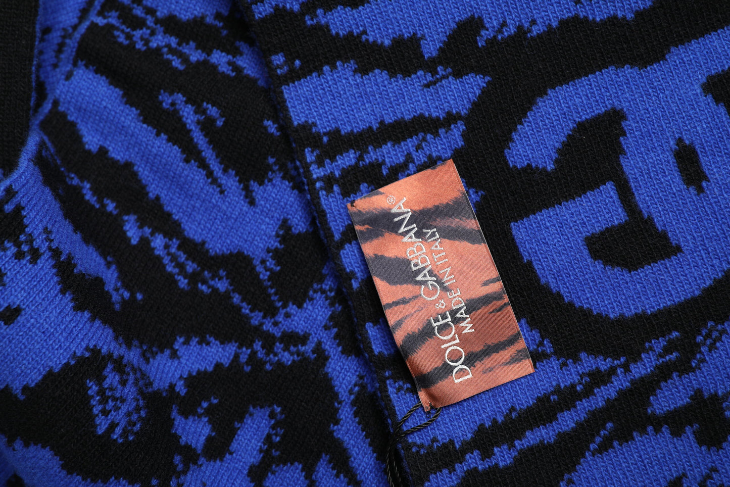 Dolce & Gabbana – Blau-schwarzer Logo-Halswärmer, Wickelschal