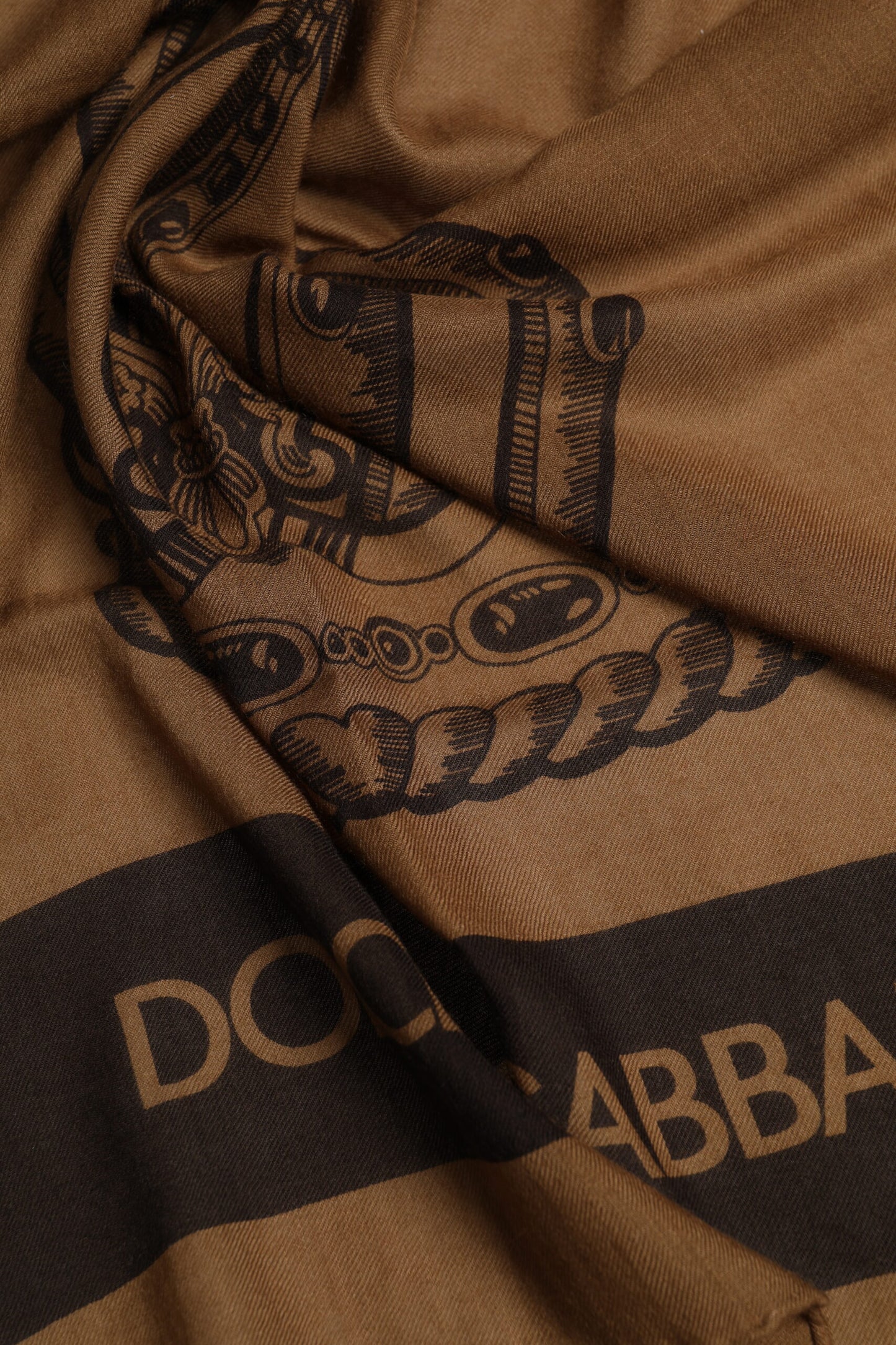 Dolce & Gabbana Brauner DG Crown Halswärmer Herren Foulardschal