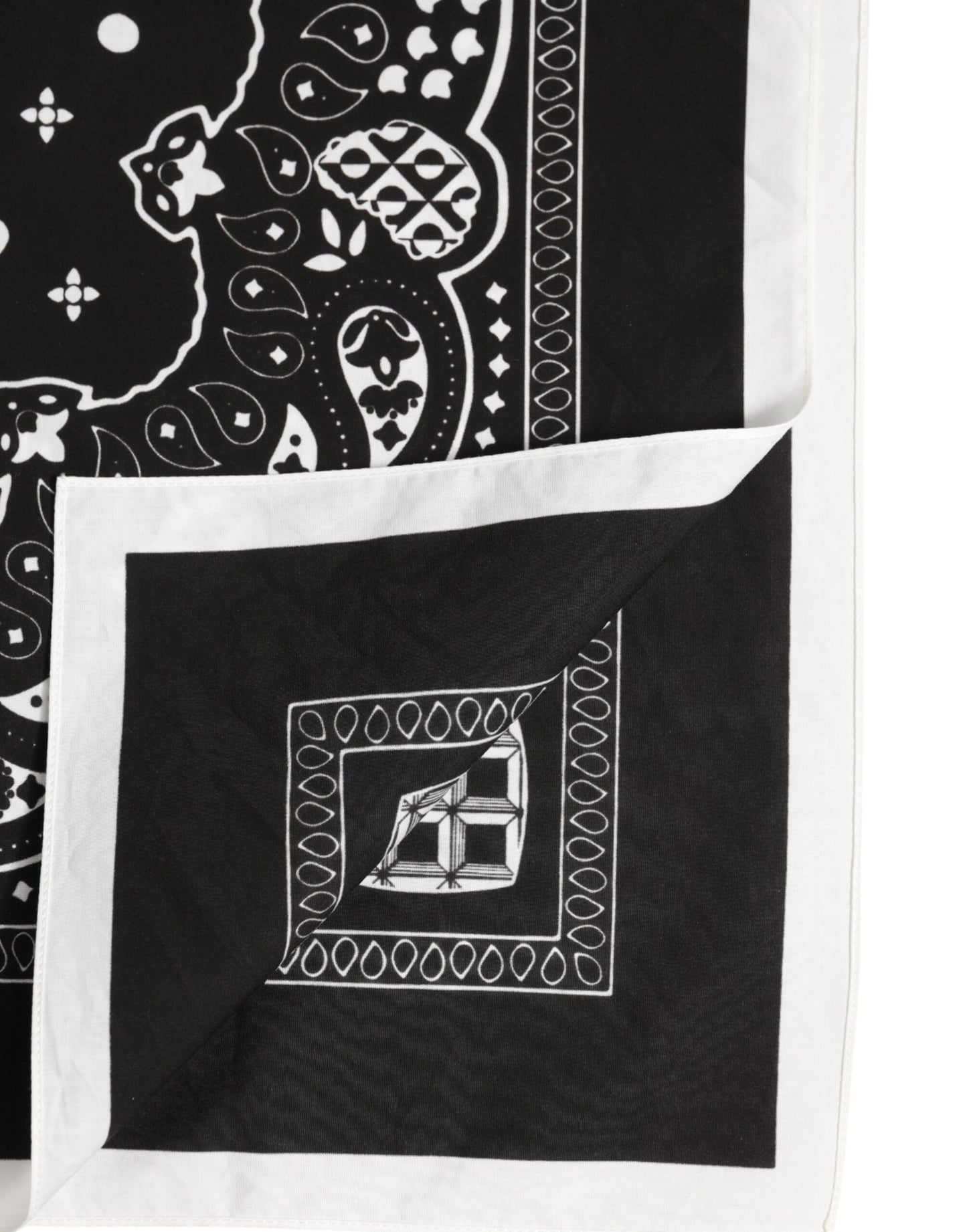 Dolce & Gabbana Schwarz Weiß Bandana Square Herren Foulard Schal
