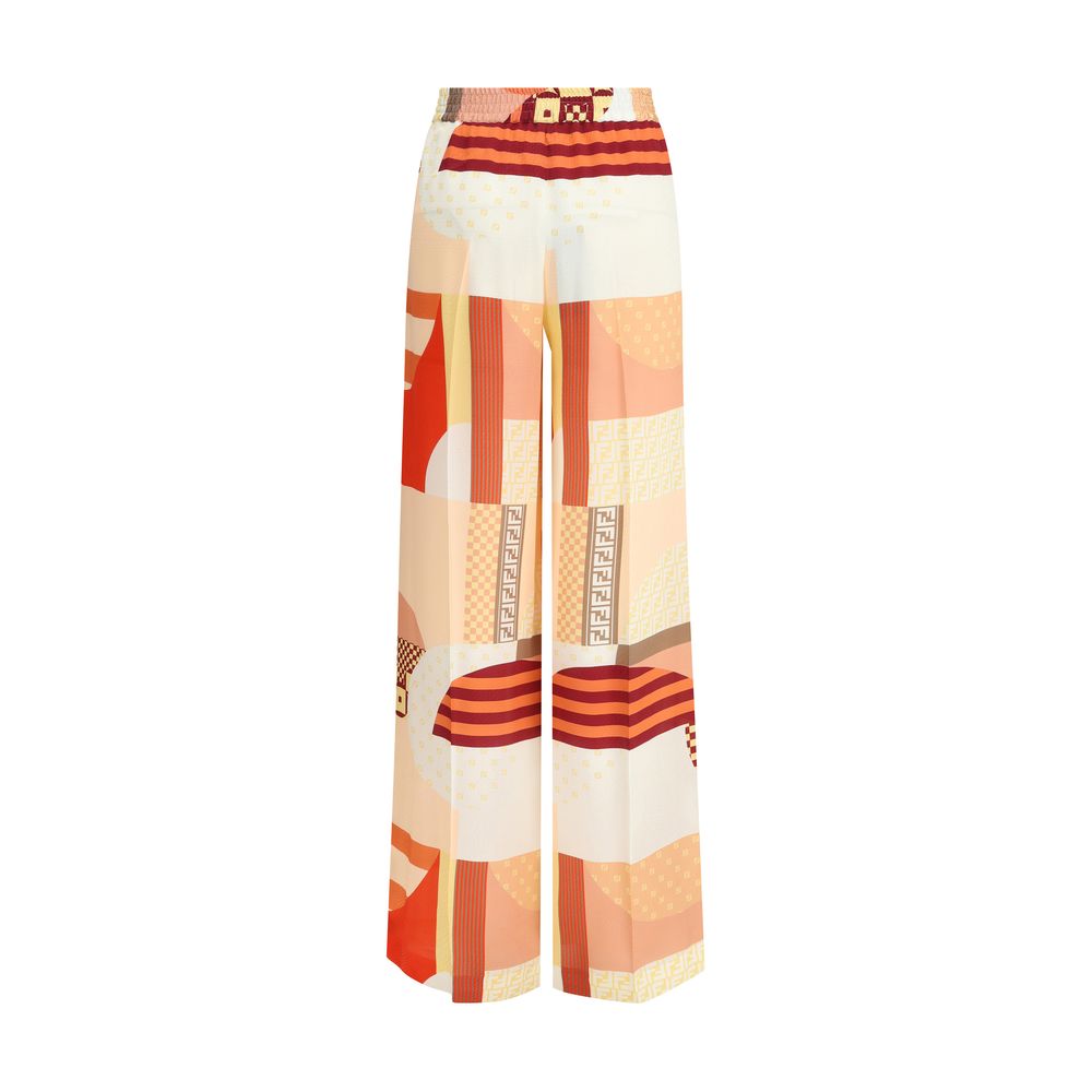 Fendi Patchwork-Print Seidenkrepphose