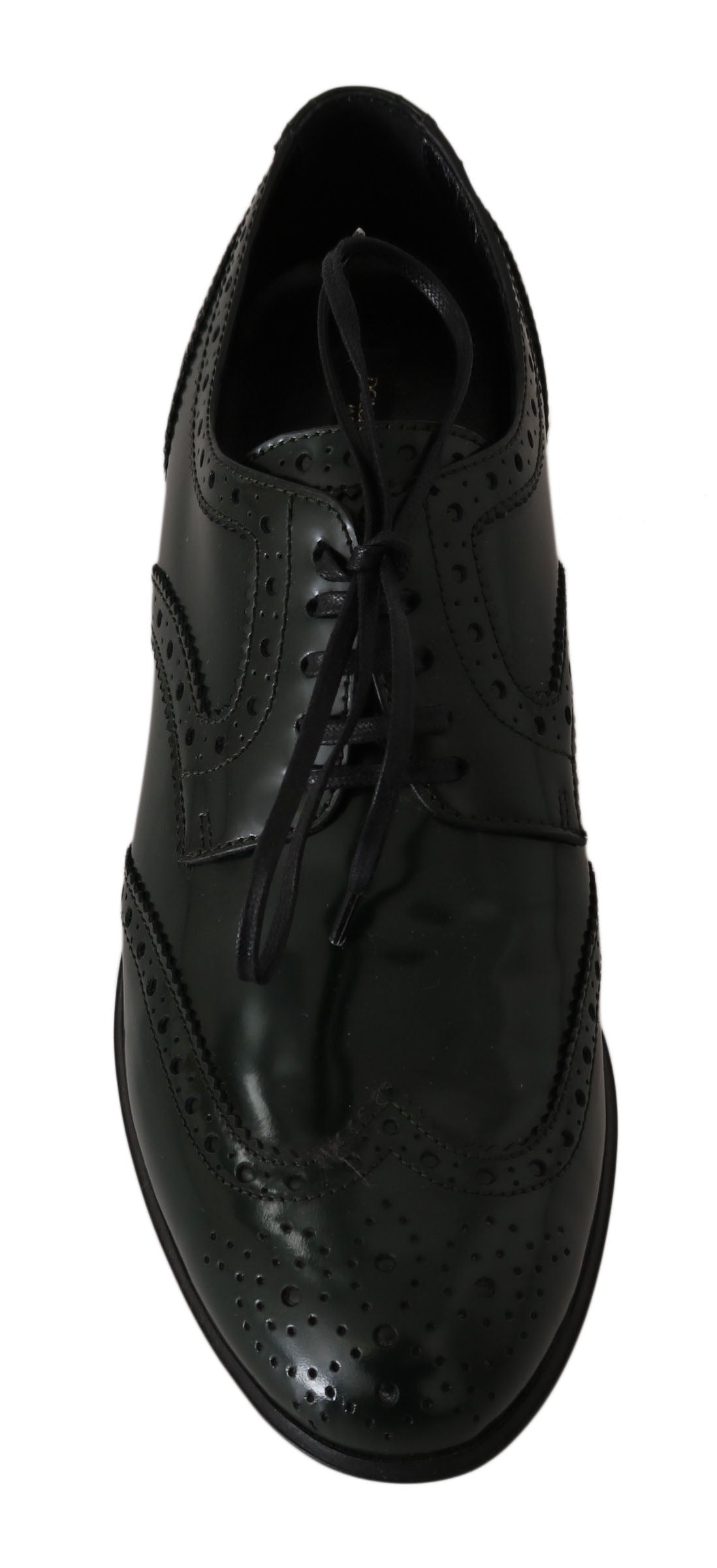 Dolce & Gabbana – Grüne Broque-Oxford-Flügelschuhe aus Leder