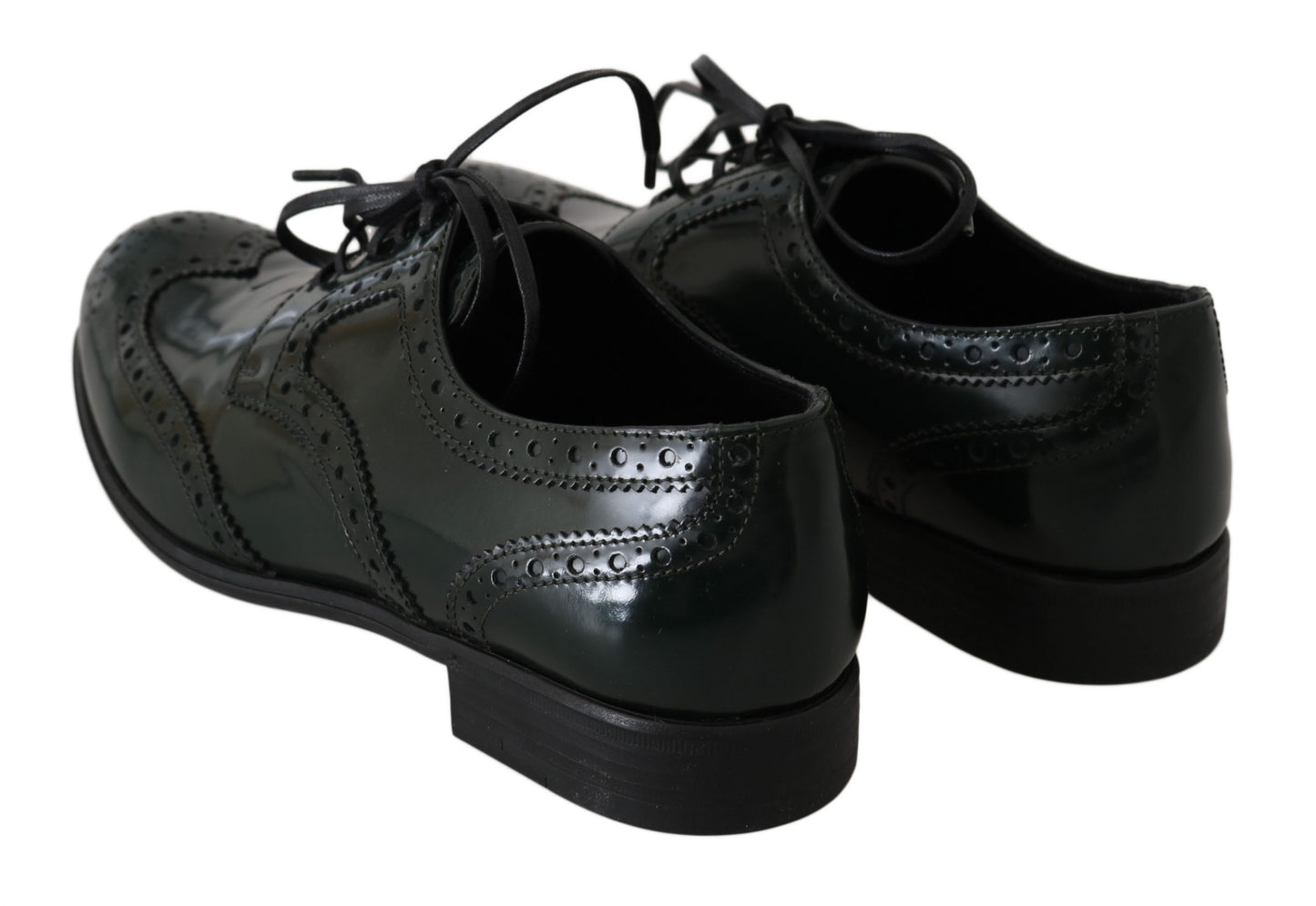 Dolce & Gabbana – Grüne Broque-Oxford-Flügelschuhe aus Leder