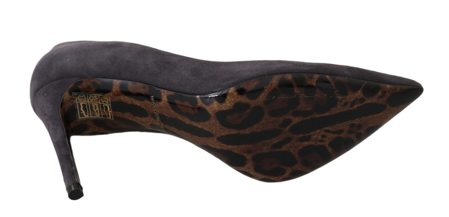 Dolce & Gabbana Grau Wildleder Stiletto Schuhe Heels