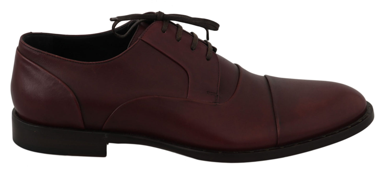 Dolce & Gabbana – Formelle Derby-Schuhe aus rotem Bordeaux-Leder