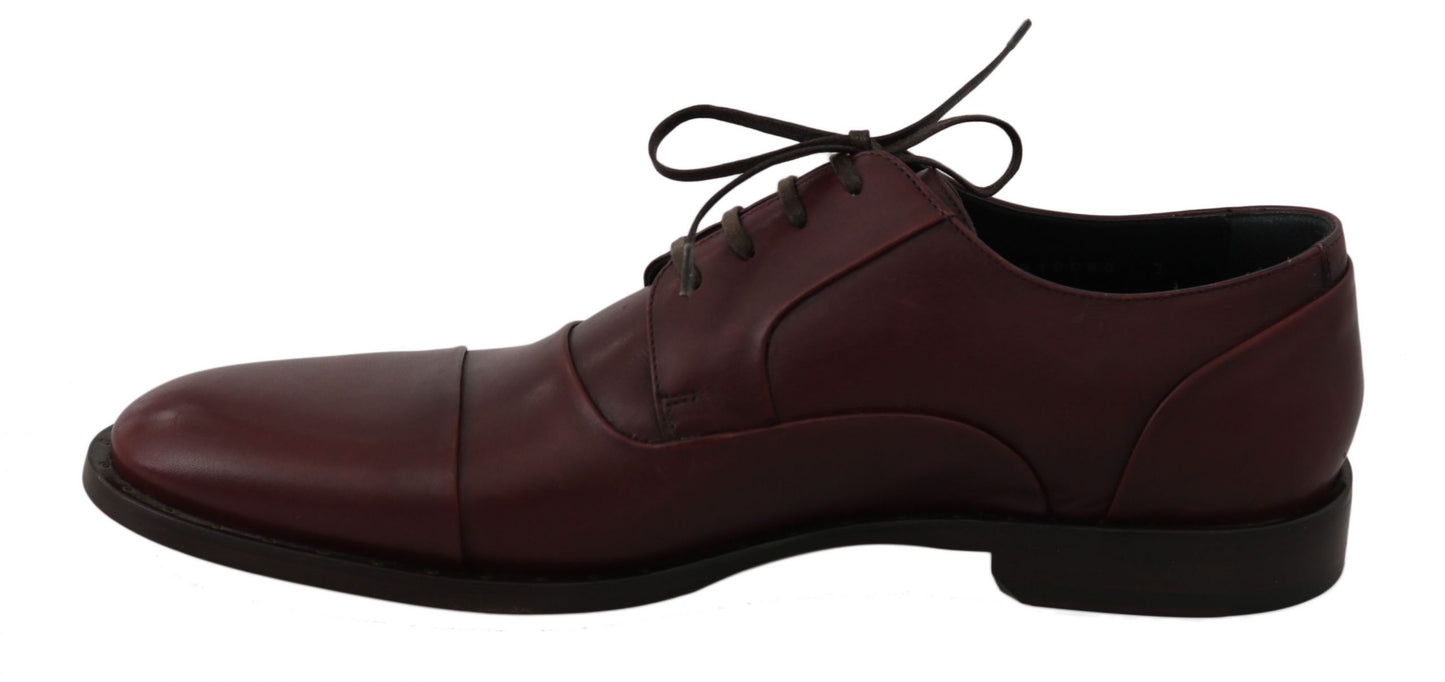 Dolce & Gabbana – Formelle Derby-Schuhe aus rotem Bordeaux-Leder