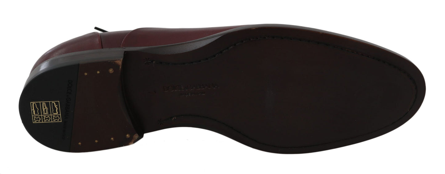 Dolce & Gabbana – Formelle Derby-Schuhe aus rotem Bordeaux-Leder