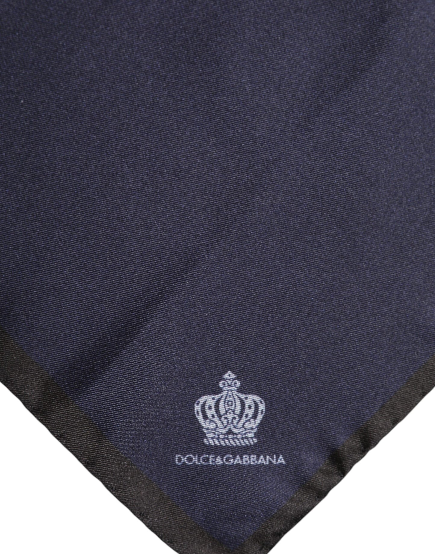 Dolce & Gabbana Blauer quadratischer Foulard aus Seide mit DG-Krone für Herren