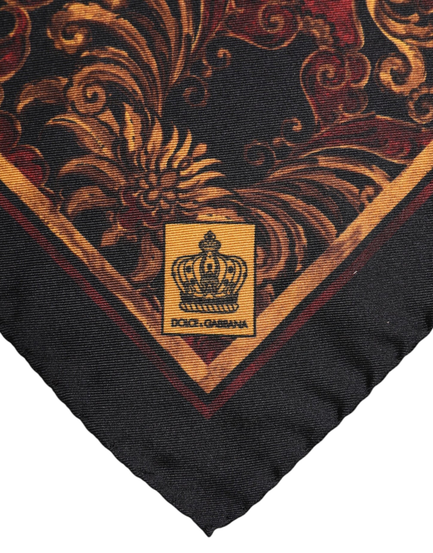 Dolce & Gabbana – Schwarzer quadratischer Foulard aus Seide mit Blumenmuster für Herren