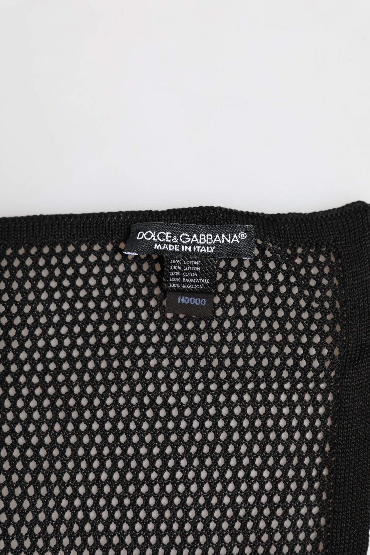 Dolce & Gabbana – Schwarz gemusterter quadratischer Foulard-Schal aus Baumwolle