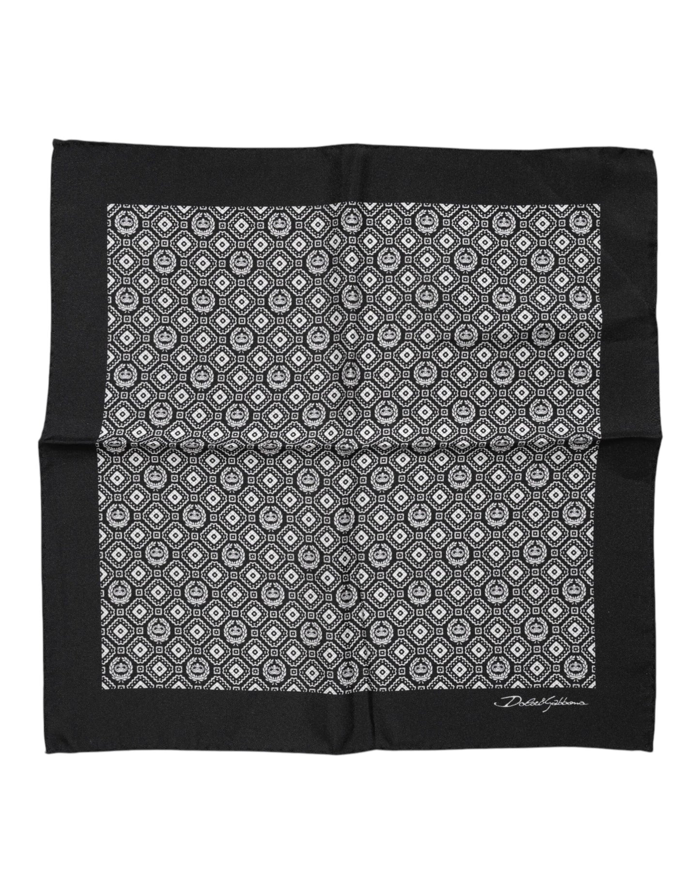 Dolce & Gabbana – Schwarz-weiß gemusterter quadratischer Foulard-Schal