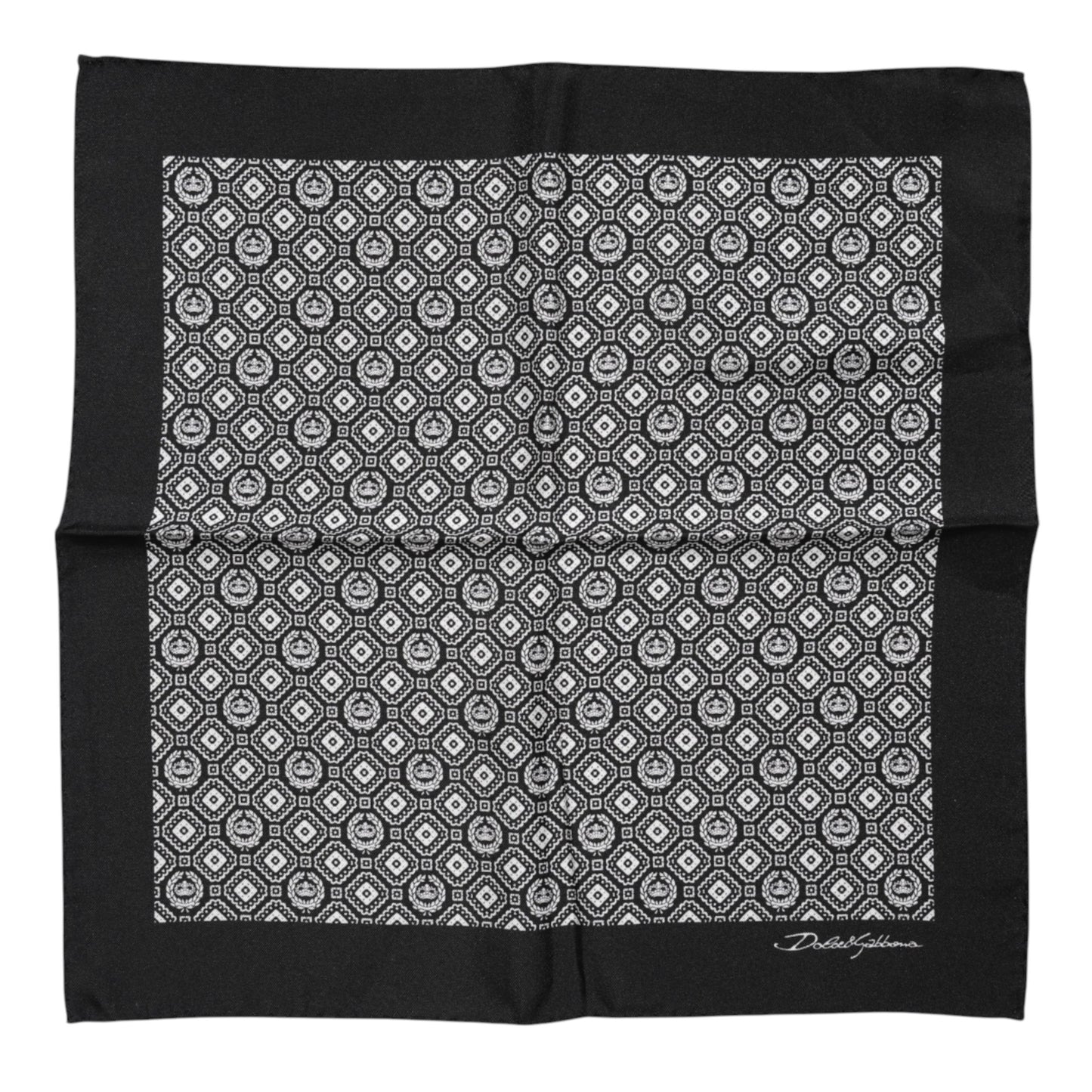 Dolce & Gabbana – Schwarz-weiß gemusterter quadratischer Foulard-Schal