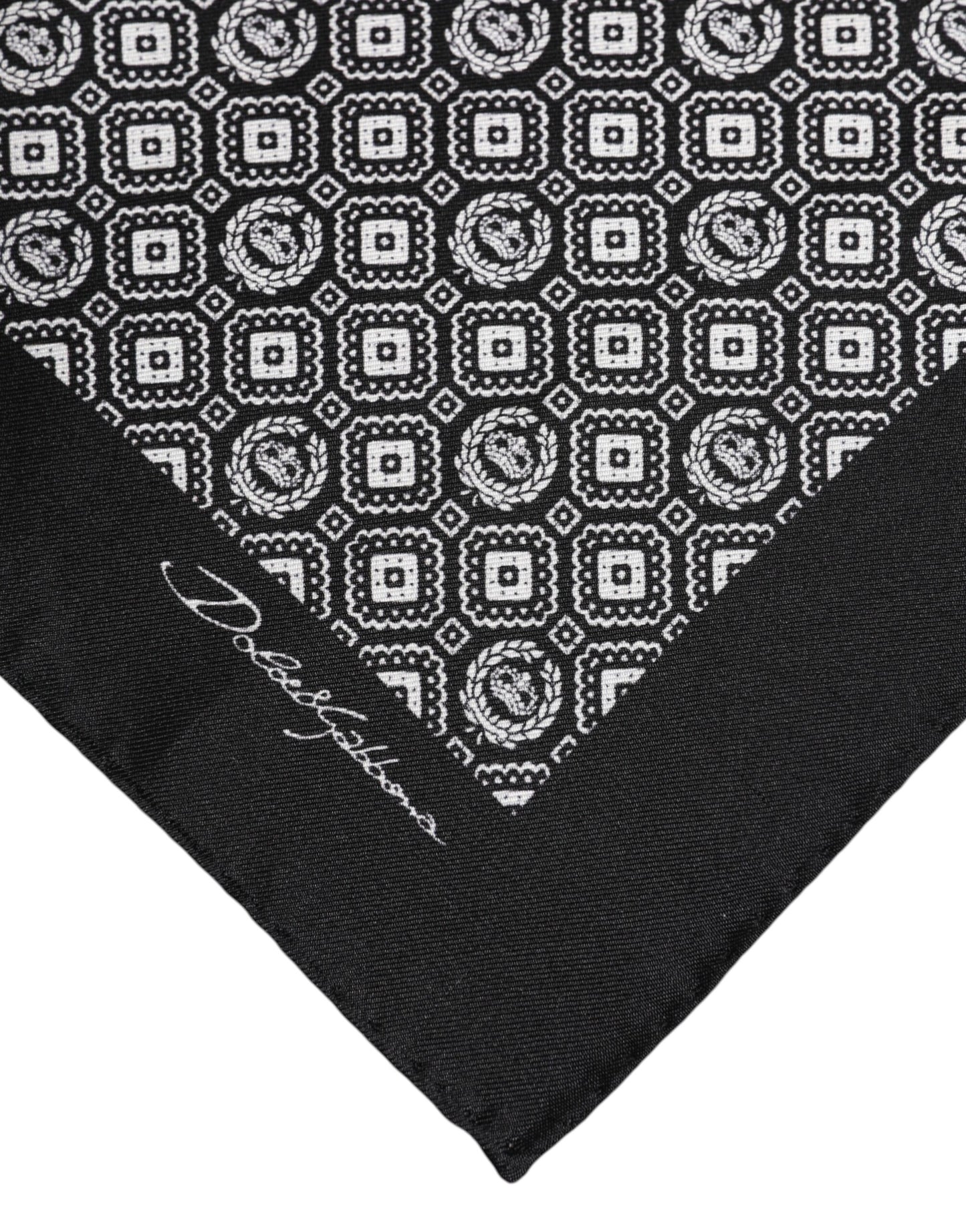 Dolce & Gabbana – Schwarz-weiß gemusterter quadratischer Foulard-Schal