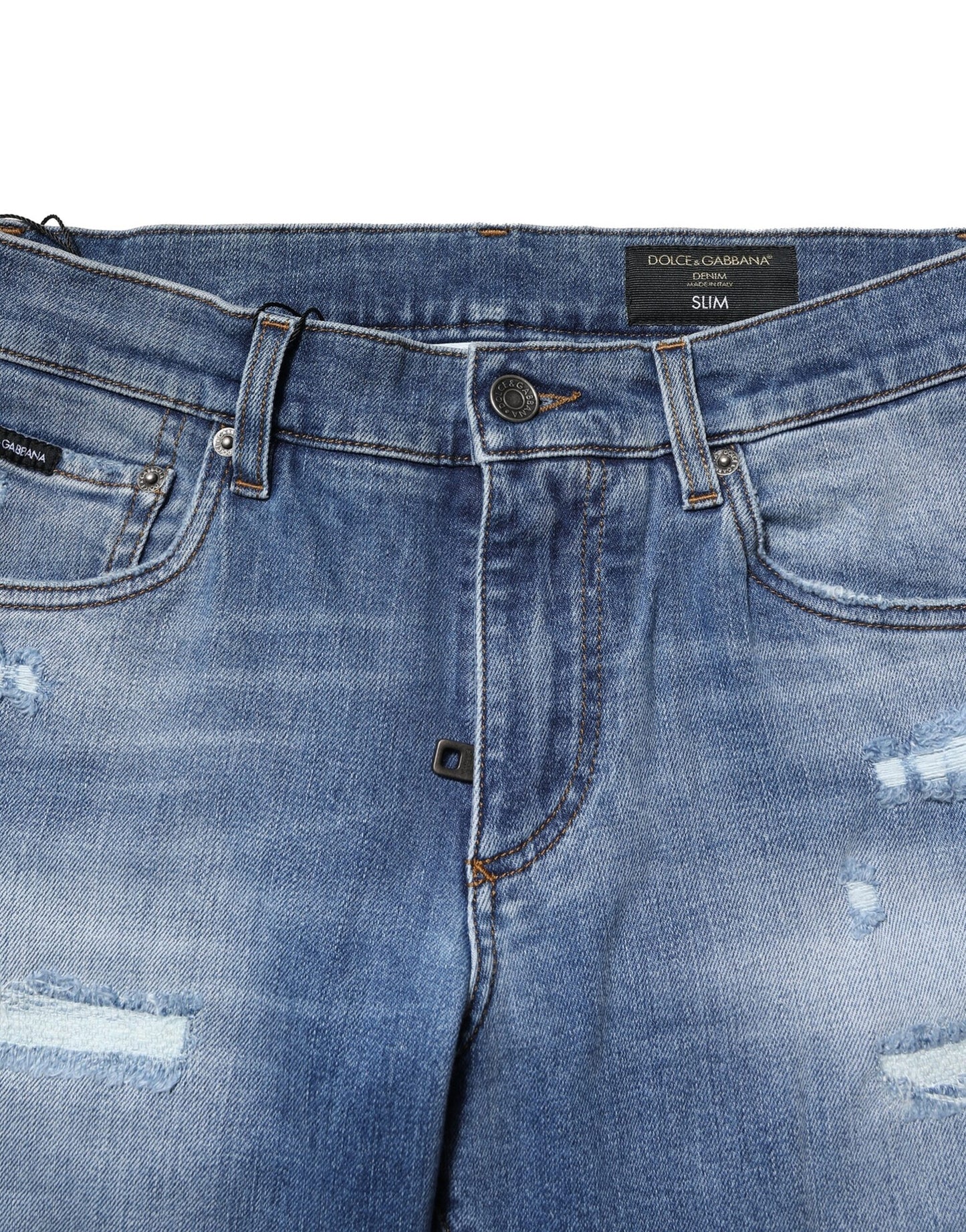 Dolce & Gabbana Blaue Skinny-Jeans aus gewaschener Baumwolle für Herren