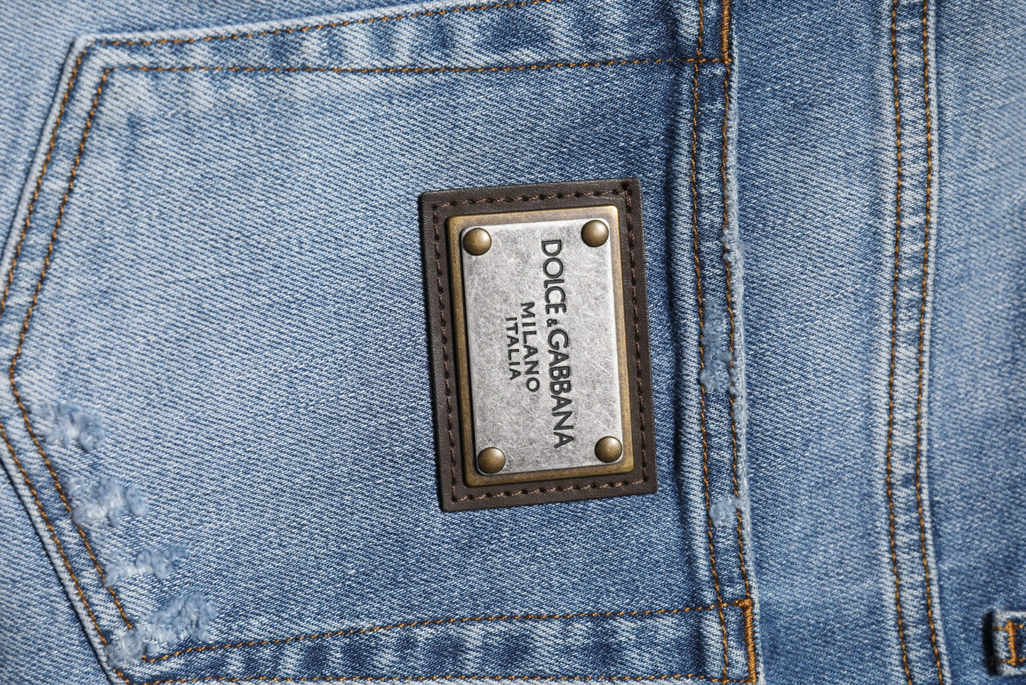 Dolce & Gabbana Blaue Skinny-Jeans aus gewaschener Baumwolle für Herren