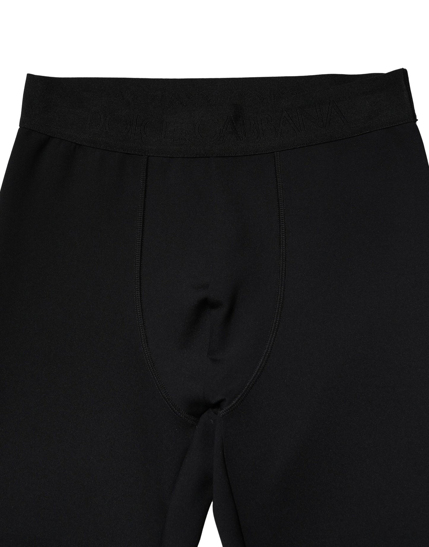 Dolce & Gabbana Schwarze Leggings aus elastischem Nylon mit Logo für Herren