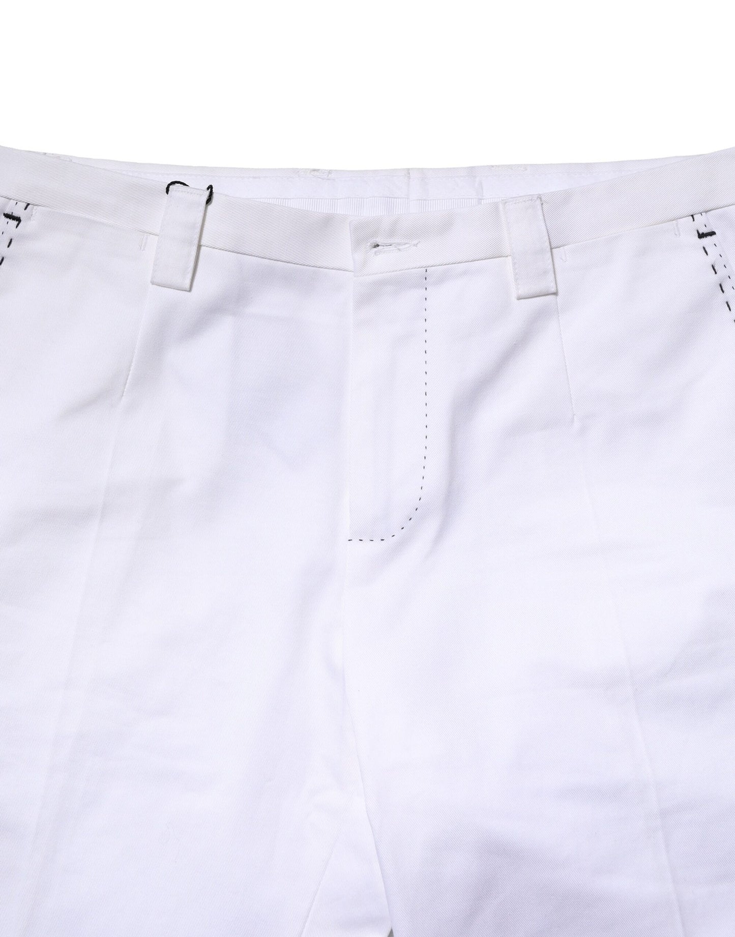 Dolce & Gabbana Weiße, gerade geschnittene Hose aus Baumwolle mit Logo für Herren