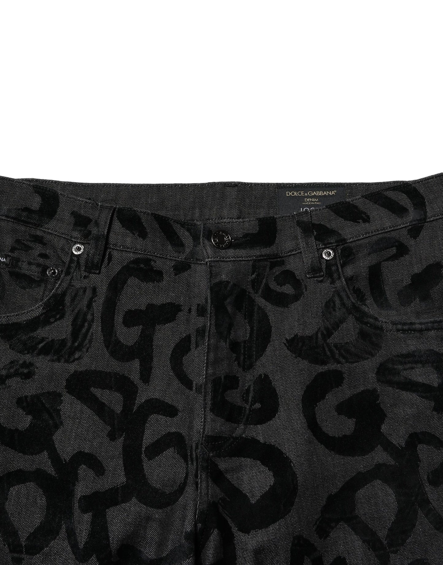Dolce & Gabbana Graue, gerade geschnittene Jeans aus Baumwolle mit DG-Logo für Herren