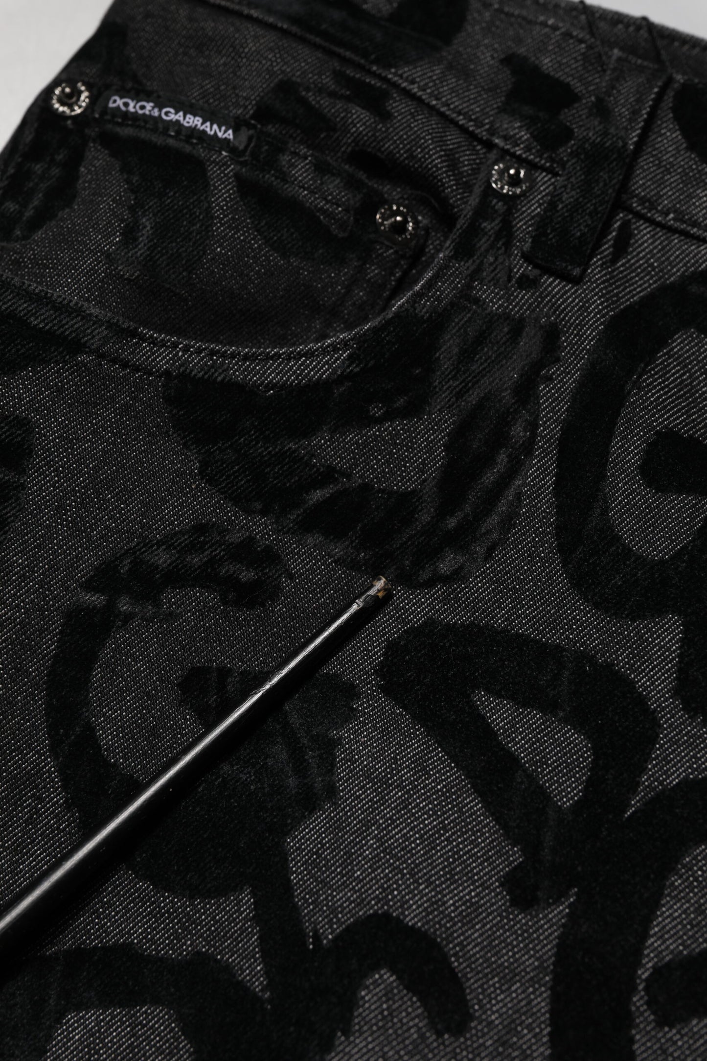 Dolce & Gabbana Graue, gerade geschnittene Jeans aus Baumwolle mit DG-Logo für Herren