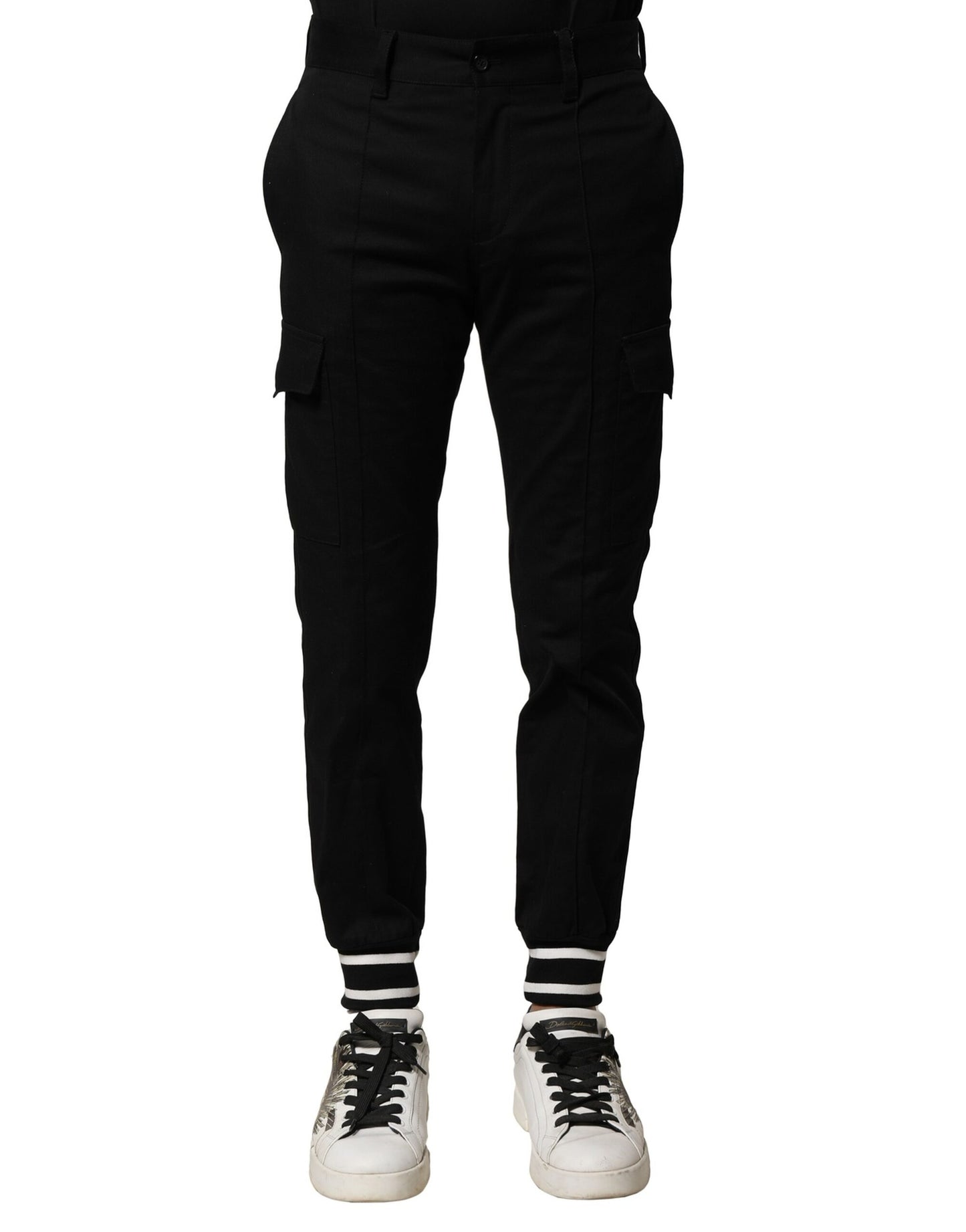 Dolce & Gabbana – Schwarze Cargo-Jogginghose aus Baumwolle für Herren