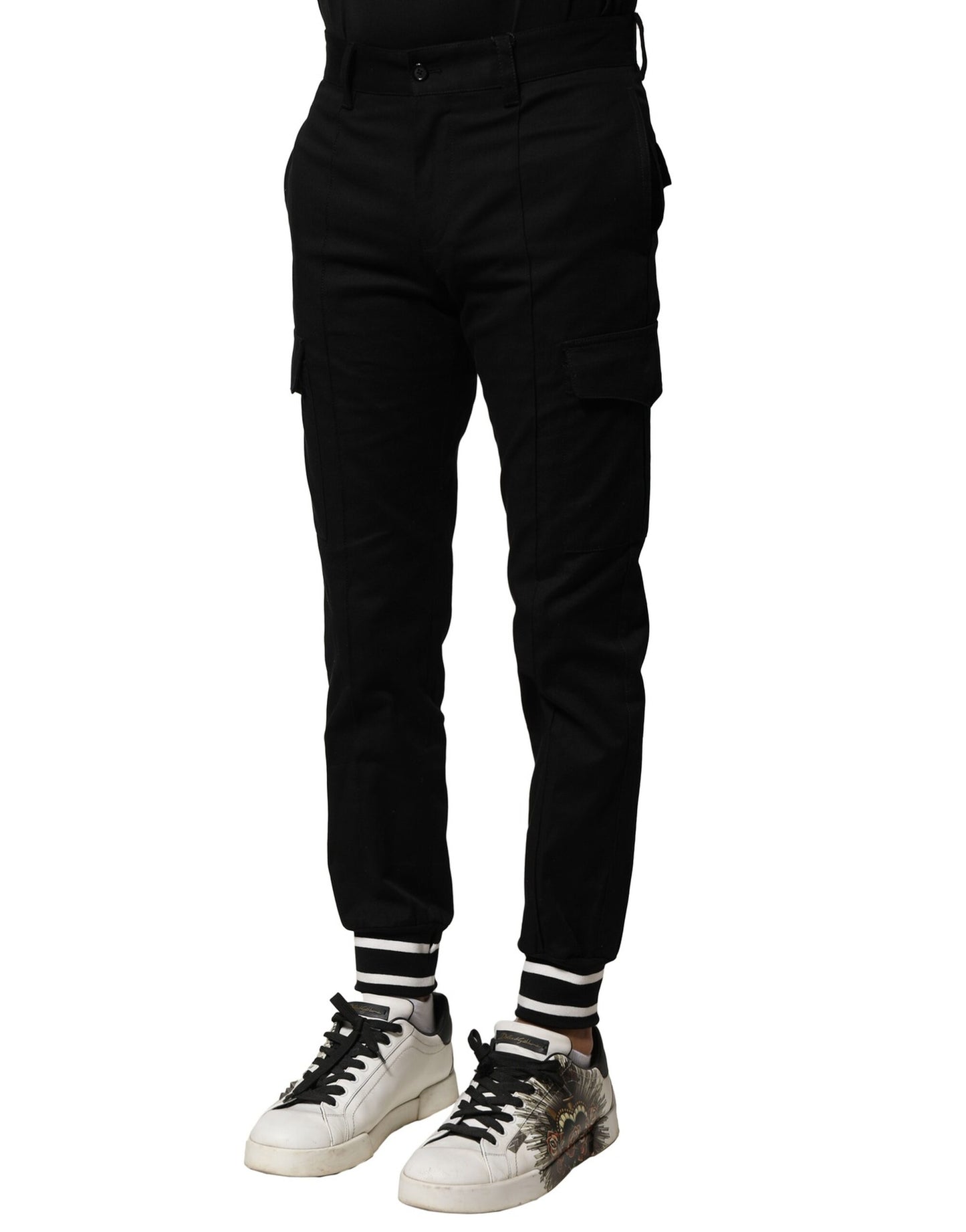 Dolce & Gabbana – Schwarze Cargo-Jogginghose aus Baumwolle für Herren