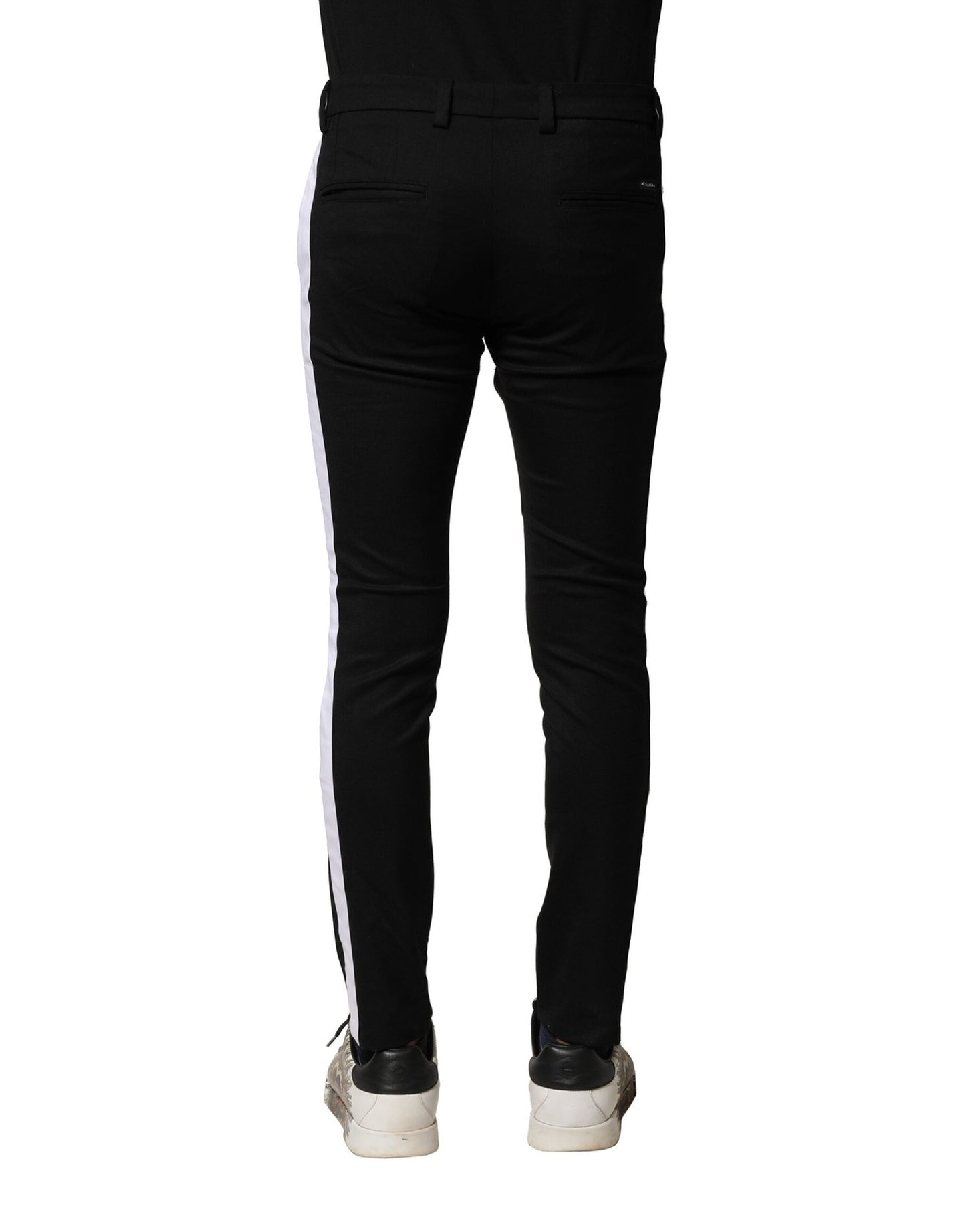 Dolce & Gabbana Schwarze Herren-Skinny-Hose aus Wolle mit mittlerer Taille