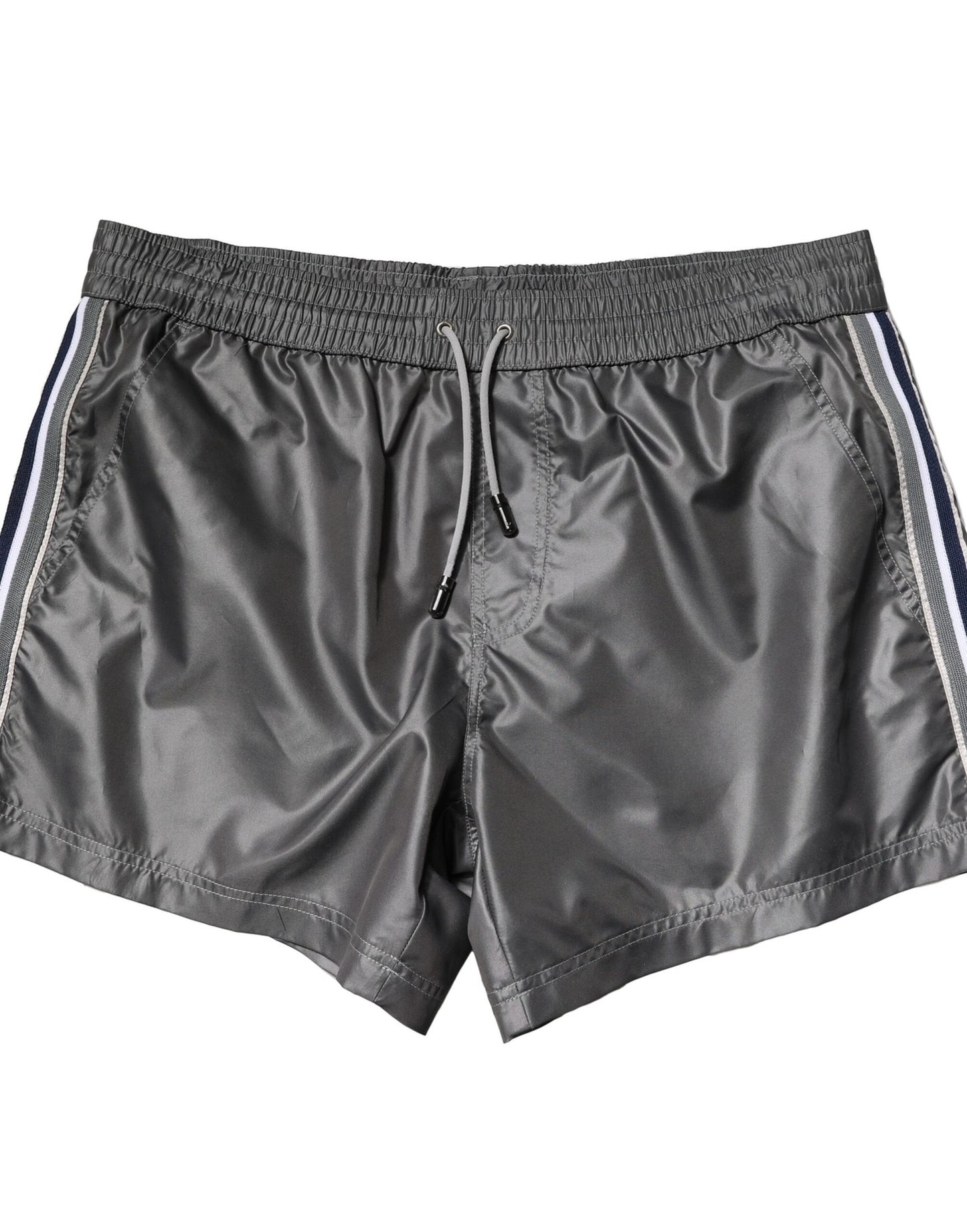 Dolce & Gabbana – Graue, lässige Bermudashorts aus Polyester mit mittlerer Taille