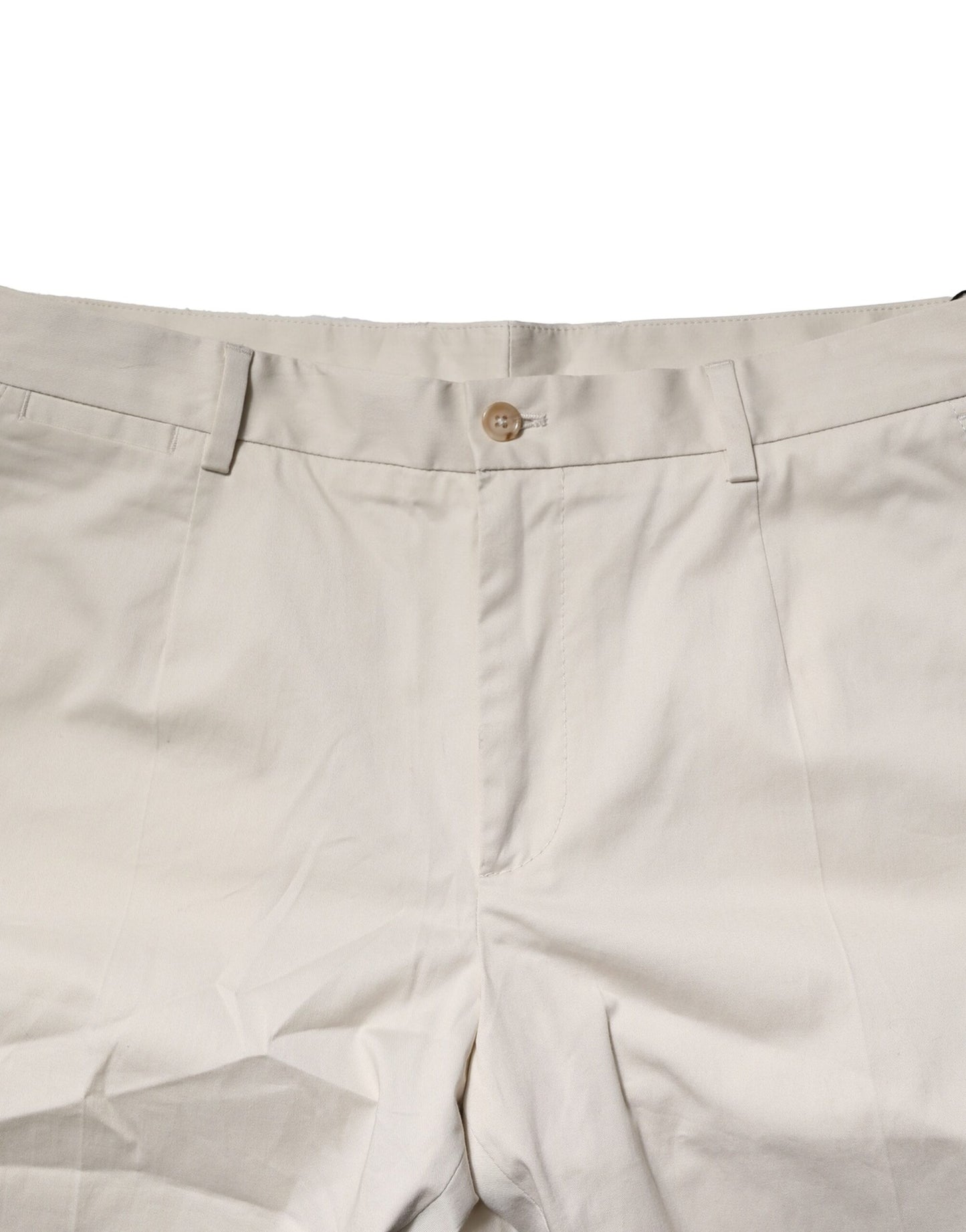Dolce & Gabbana – Beige Bermudashorts aus Baumwollstretch mit mittlerer Taille