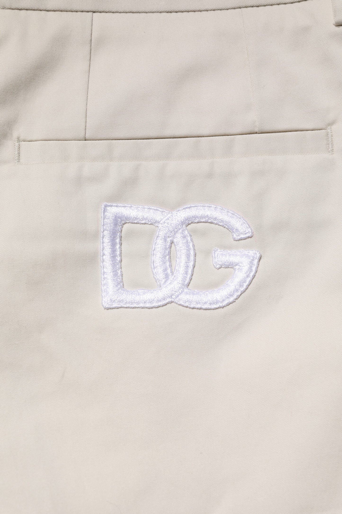 Dolce & Gabbana – Beige Bermudashorts aus Baumwollstretch mit mittlerer Taille