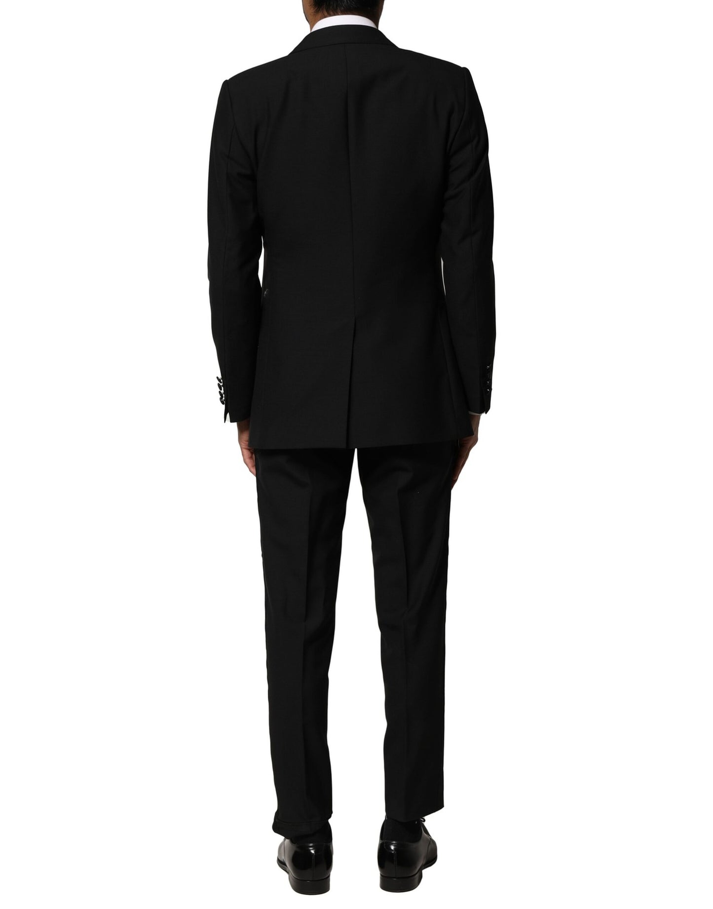 Dolce & Gabbana – Dreiteiliger, einreihiger Anzug aus schwarzer Wolle