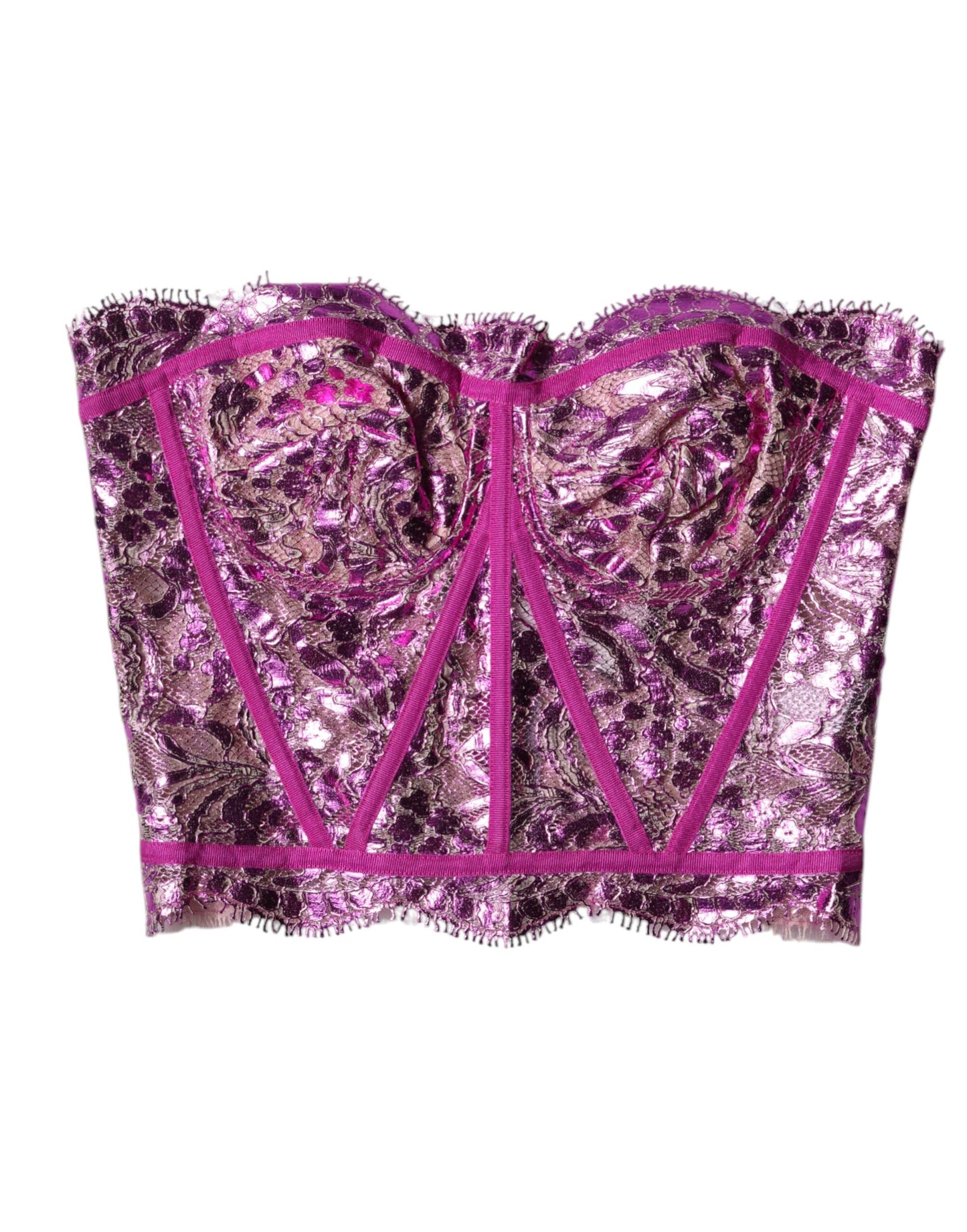 Dolce & Gabbana – Rosafarbenes, ärmelloses Bustier-Korpus-Bluse-Top