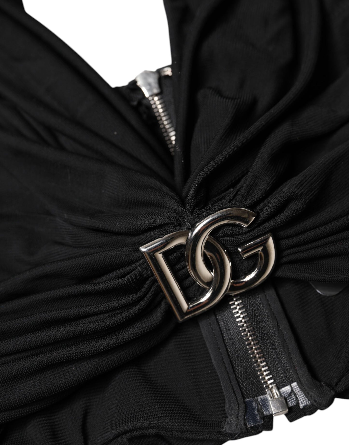 Dolce & Gabbana – Schwarzes, kurzes Neckholder-Bustier-Oberteil aus Viskose